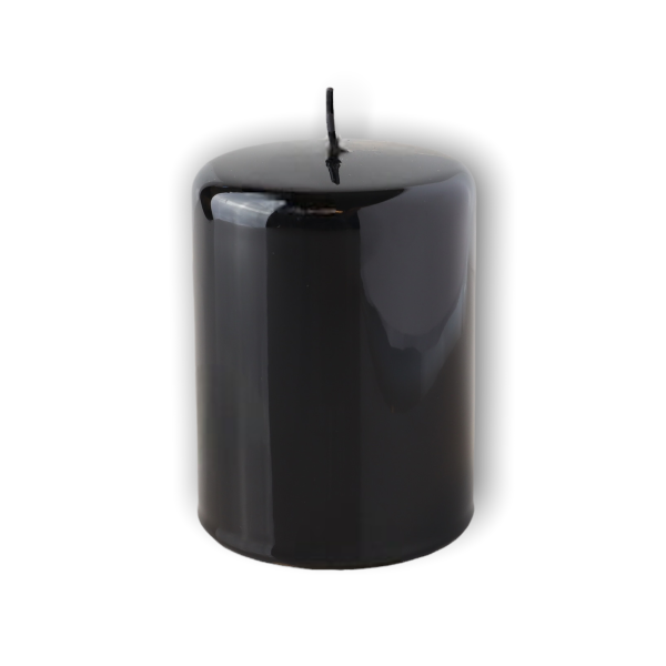 Zwart Hoogglans Kaars - 10cm
